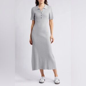 NWT Treasure & Bond Polo Rib Cotton Blend Sweater Dress